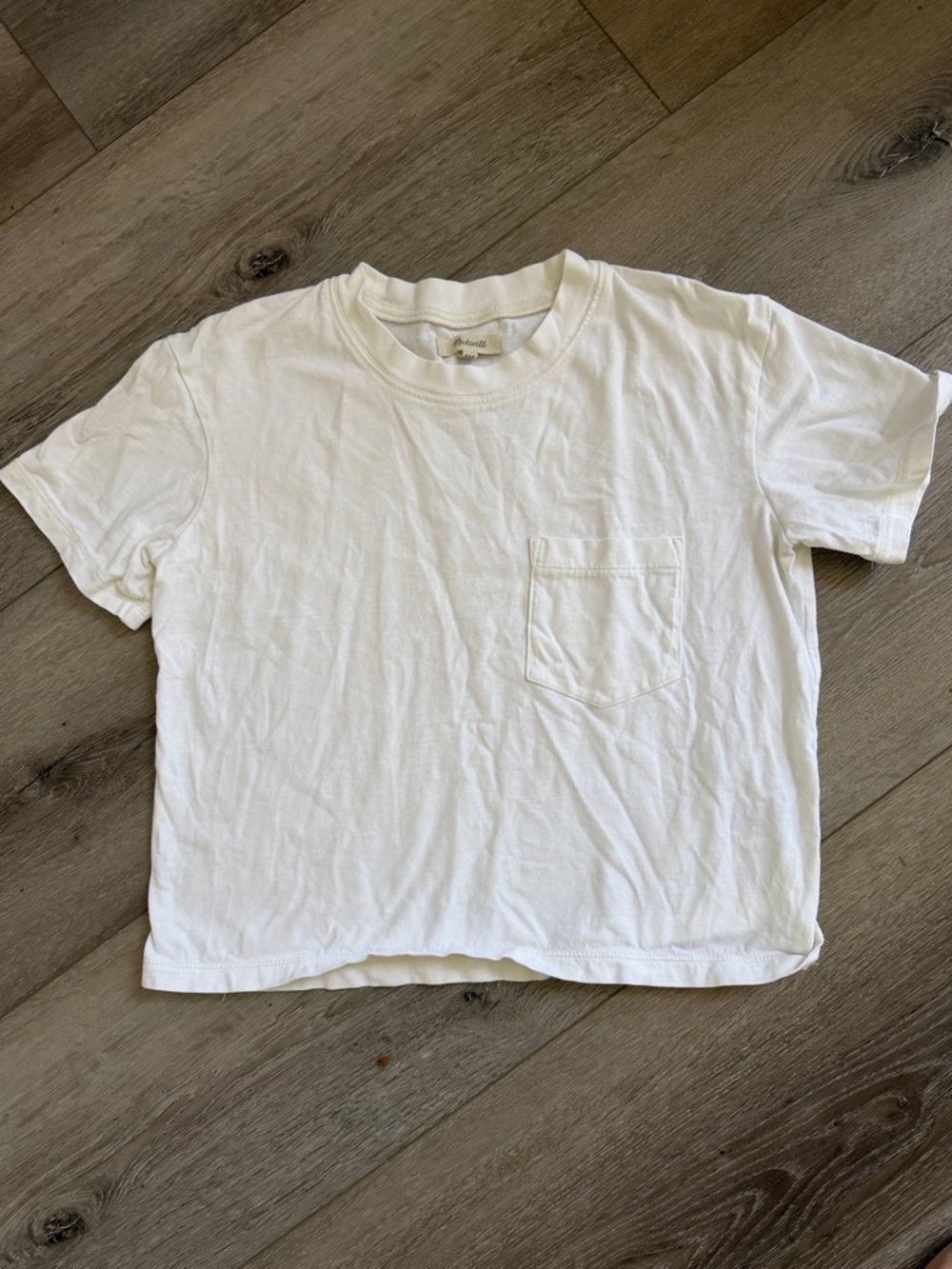 Madewell Cream Crewneck Pocket Tee